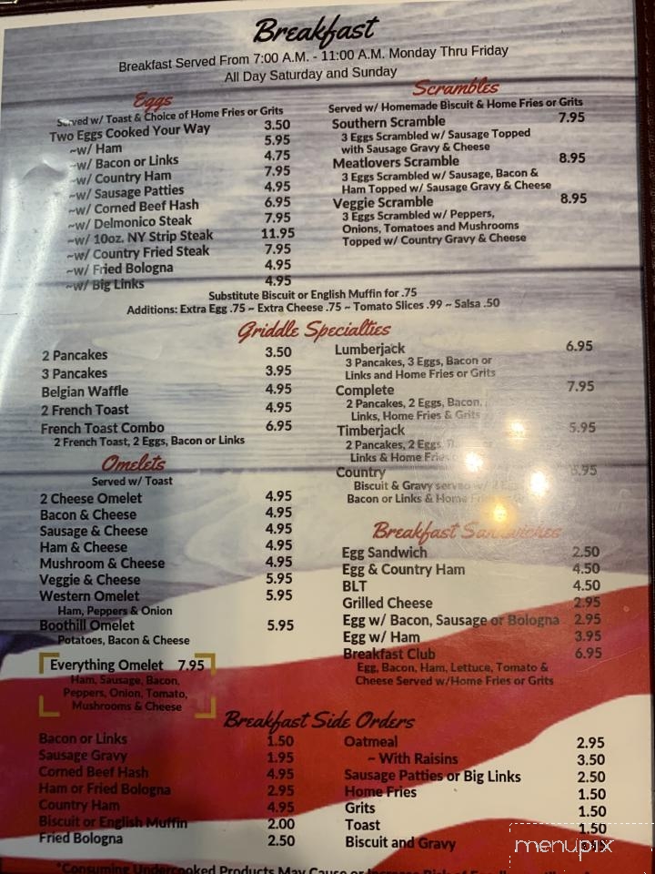C & B Diner menu 5
